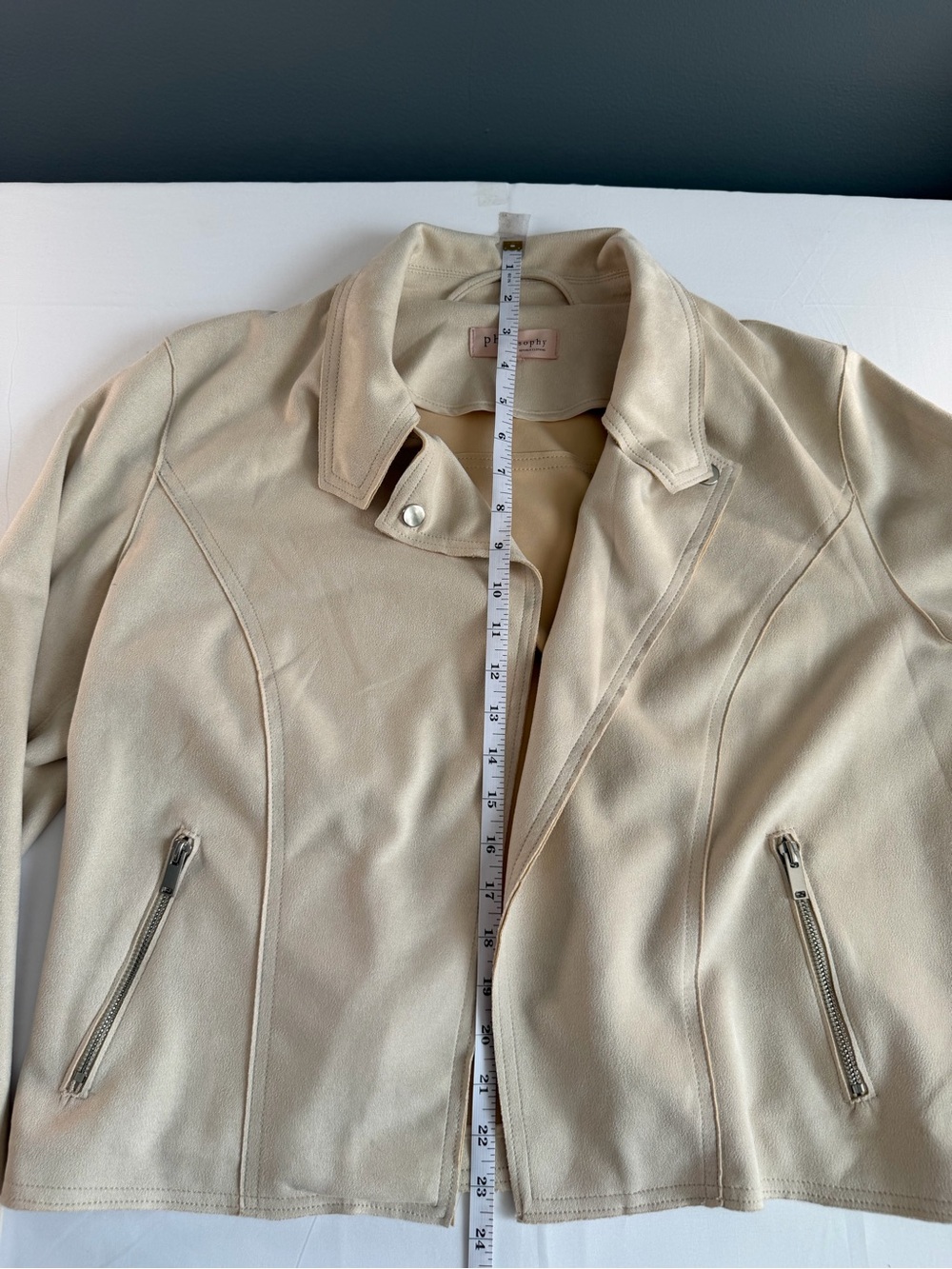 Philosophy Cream Soft Moto Jacket - Picture 8 of 10